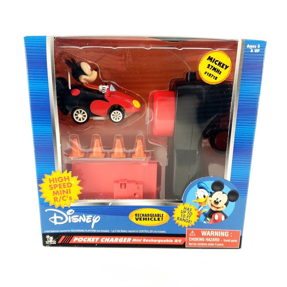Disney Mickey Mouse Pocket Charger Mini Rechargeable RC 27MHz #10718 Brand New
